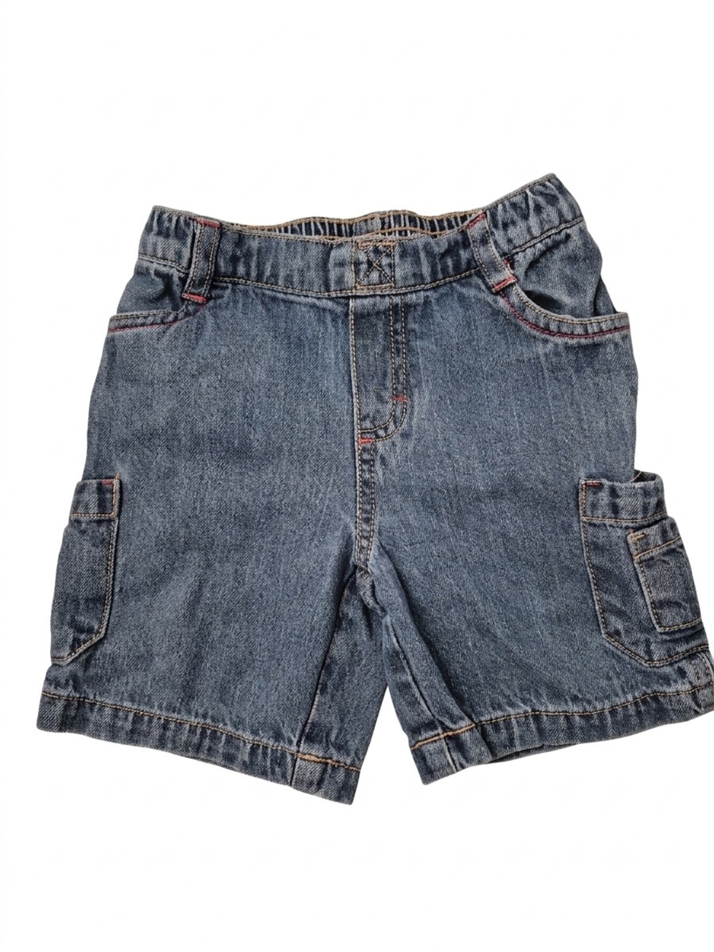 Target 2010 Toddler Boys Denim Cargo Shorts 24M Elastic Waist Star Detail
